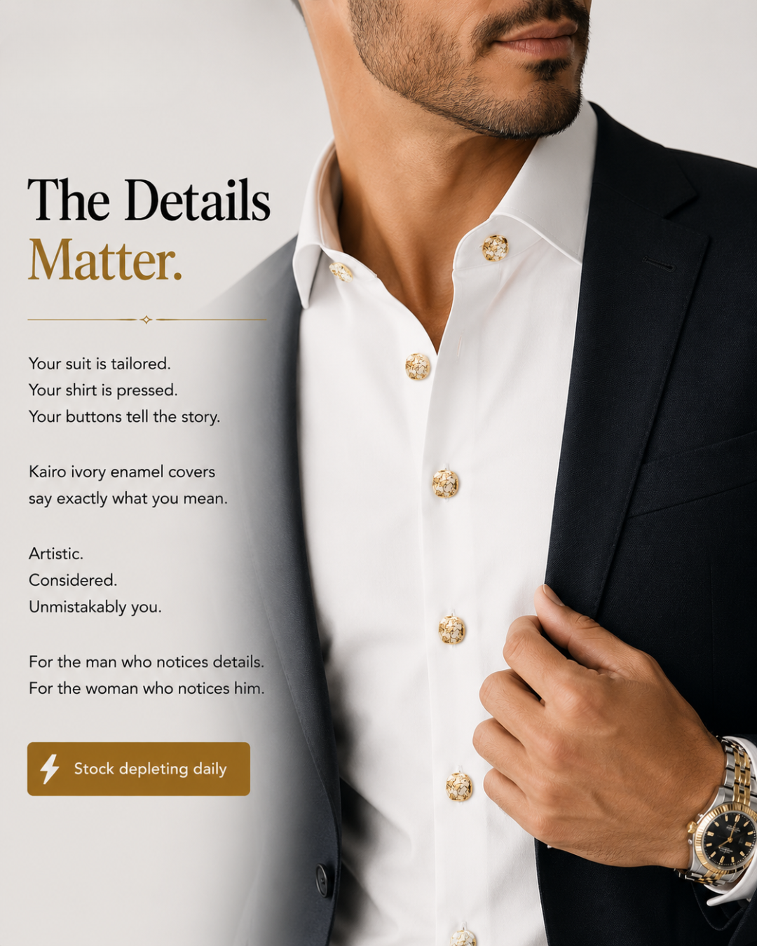 Kairo– Button Covers for a Bold, Timeless Look