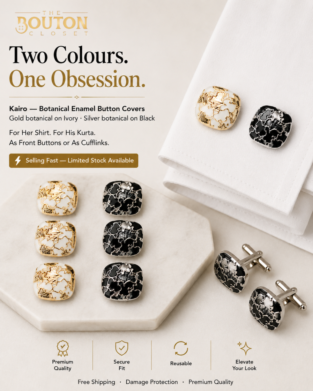 Kairo– Button Covers for a Bold, Timeless Look