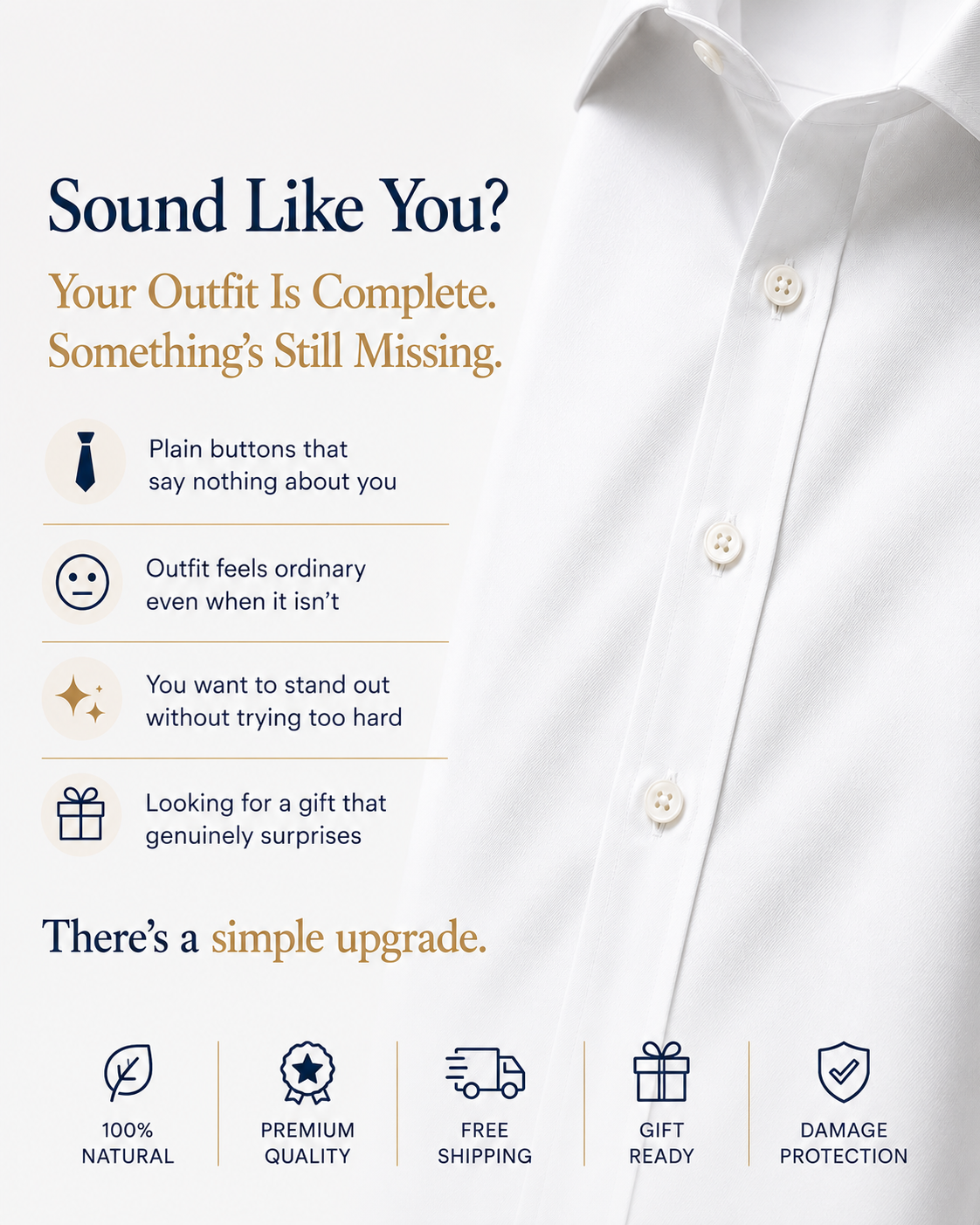 Floral Accent – Shirt Button Covers That Instantly Upgrade Any Shirt