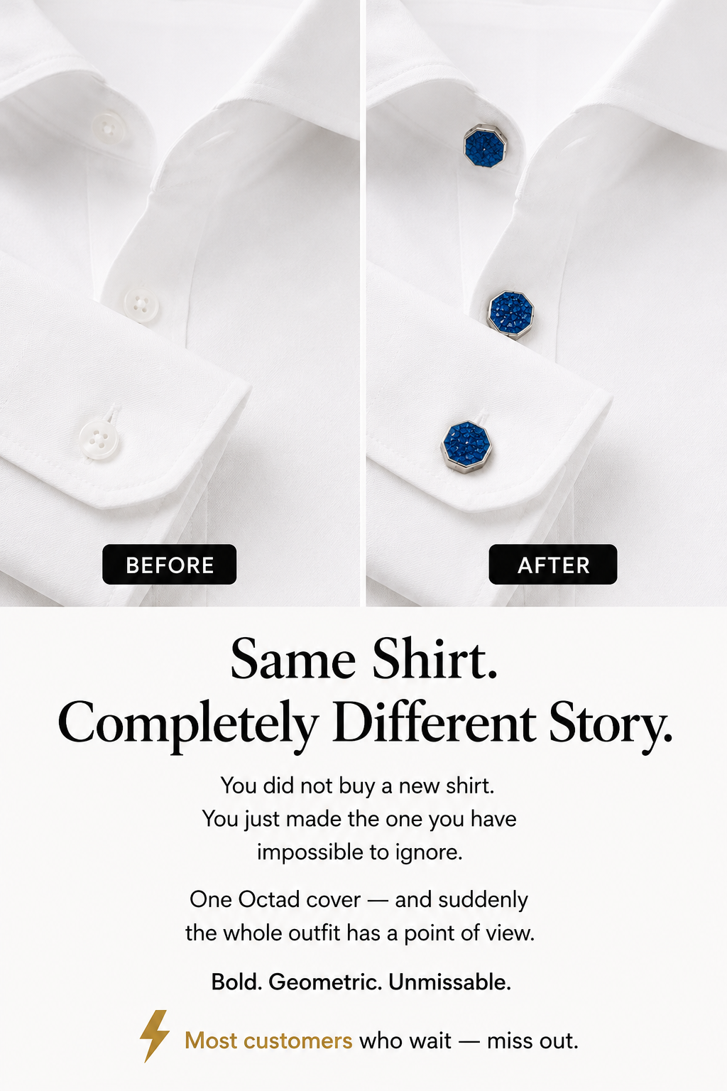 Octad – Button Covers for Bold Geometric Styling