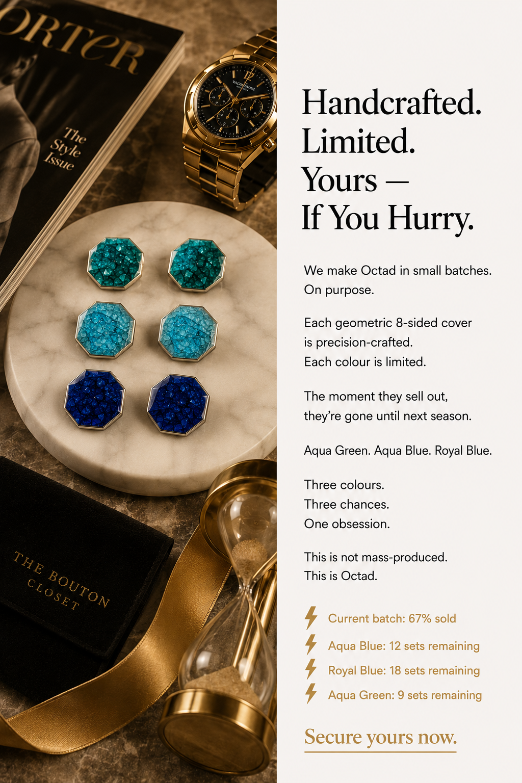 Octad – Button Covers for Bold Geometric Styling