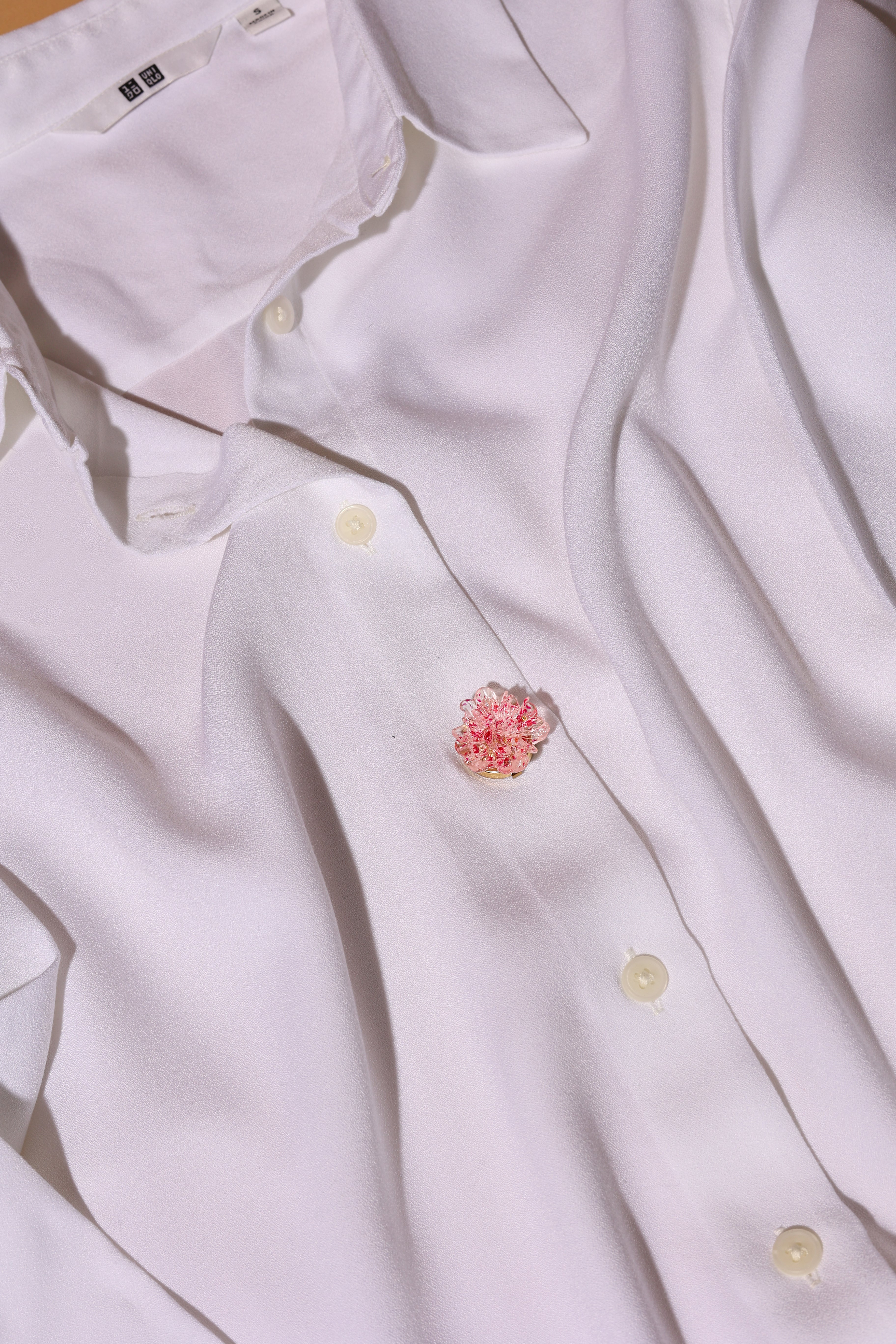 Pink Flakes – Button Covers with a Soft Pink Shimmer