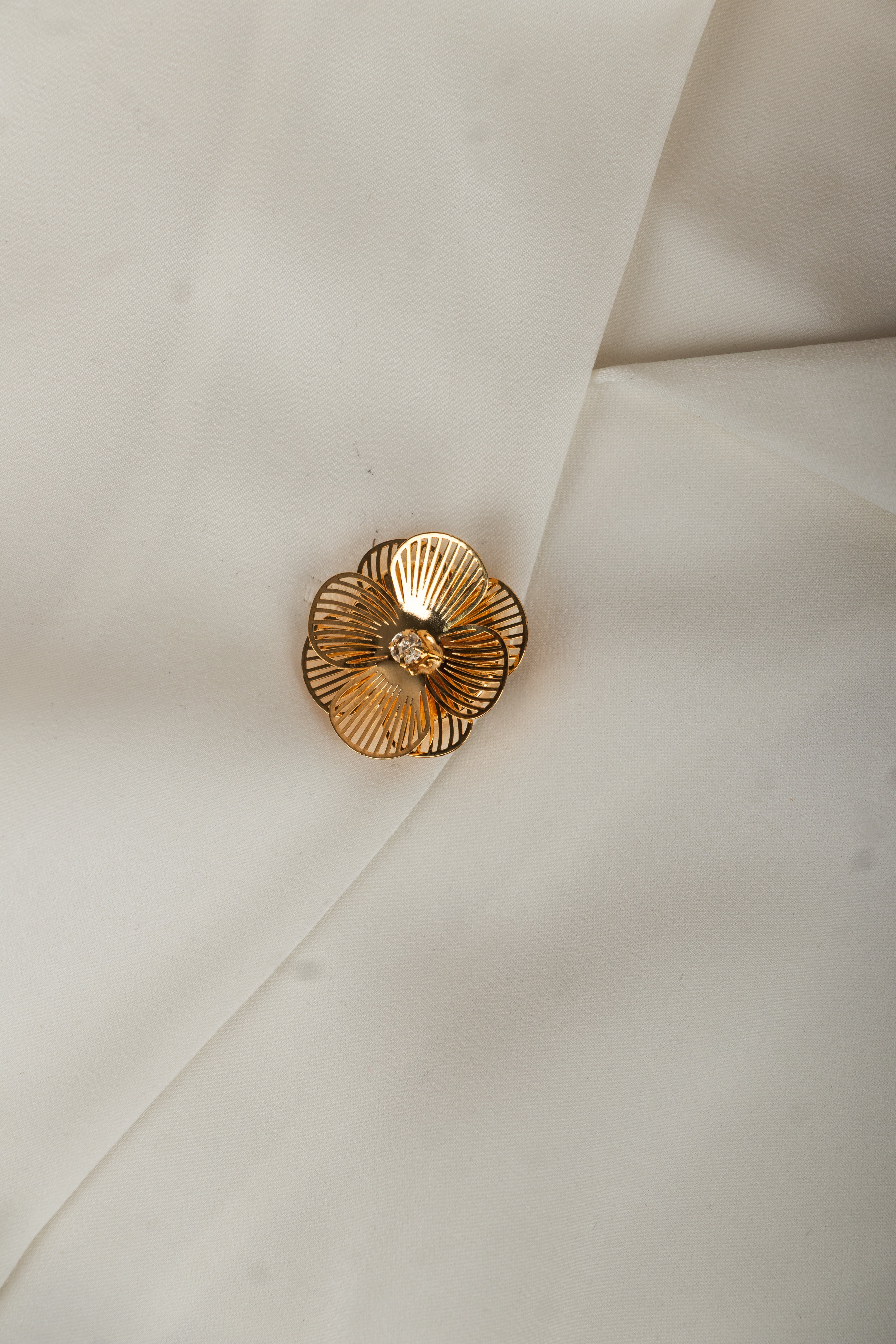 Spire Bloom – Gold Button Covers Inspired by Sculpted Floral Design