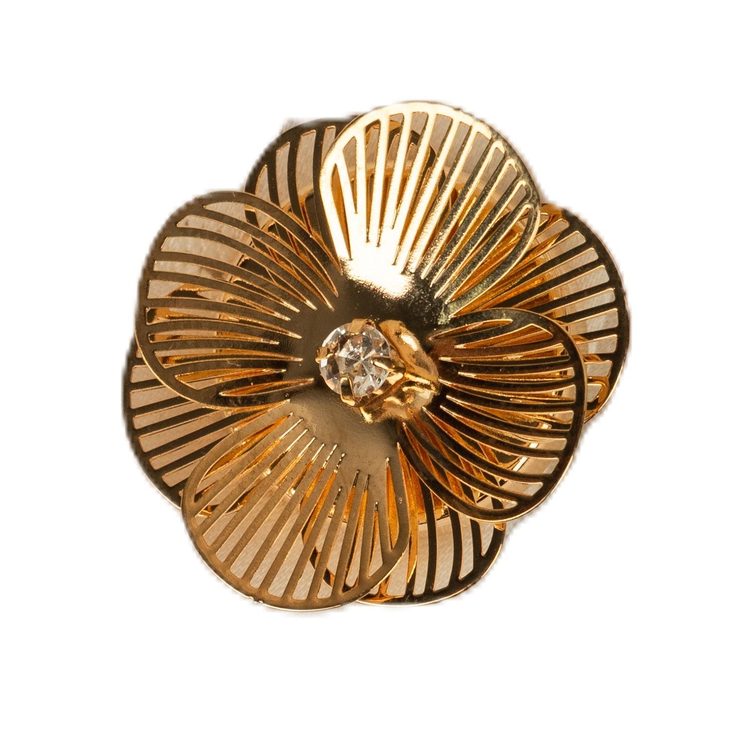 Spire Bloom – Gold Button Covers Inspired by Sculpted Floral Design