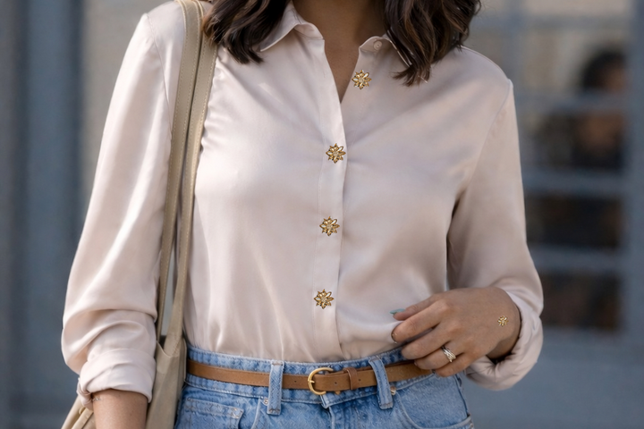 Daisy Button Cover on Shirt