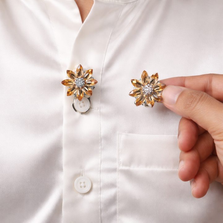 Daisy Clipped on Shirt Buttons