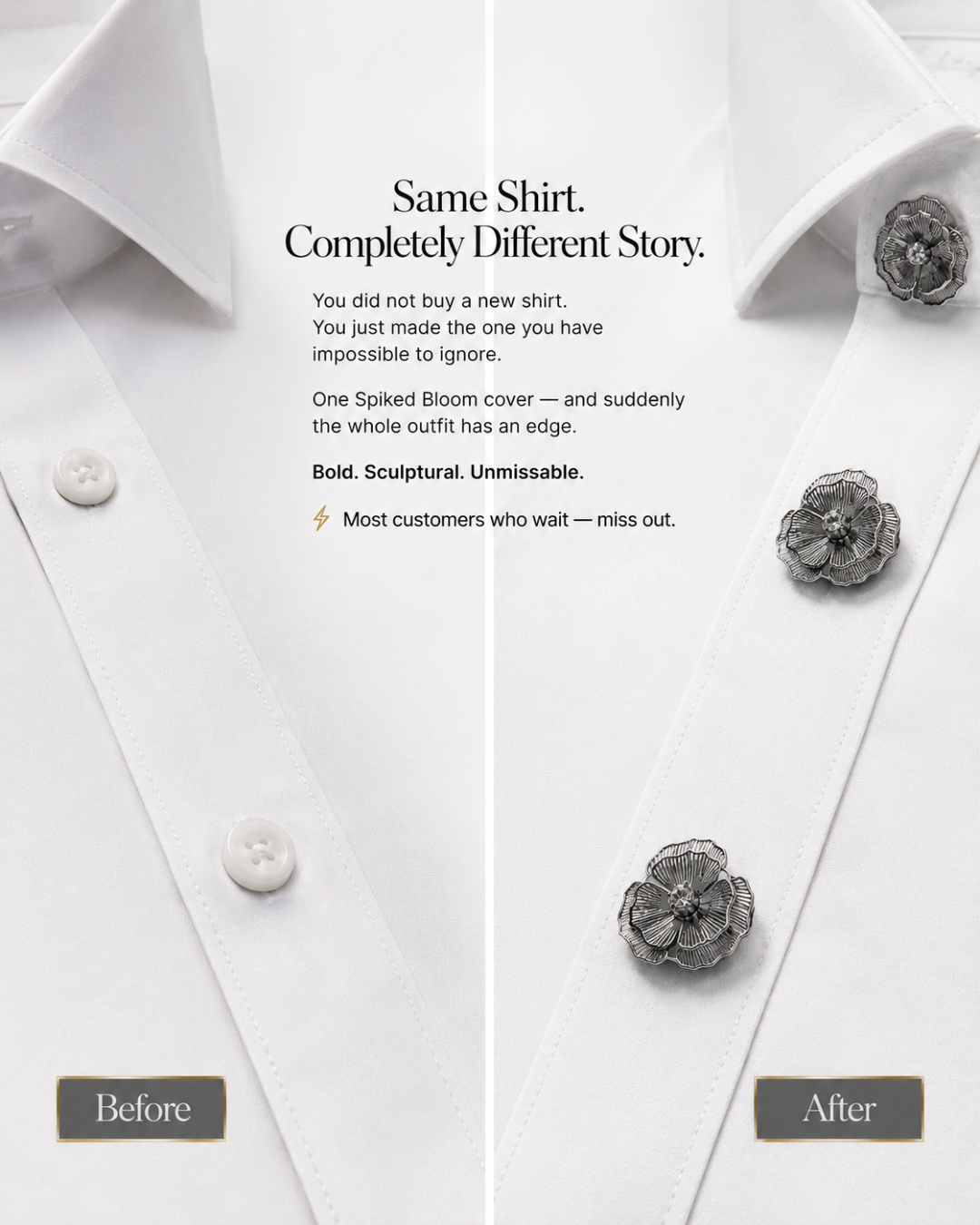 Spiked Bloom – Floral Button Covers with a Bold Sculpted Edge