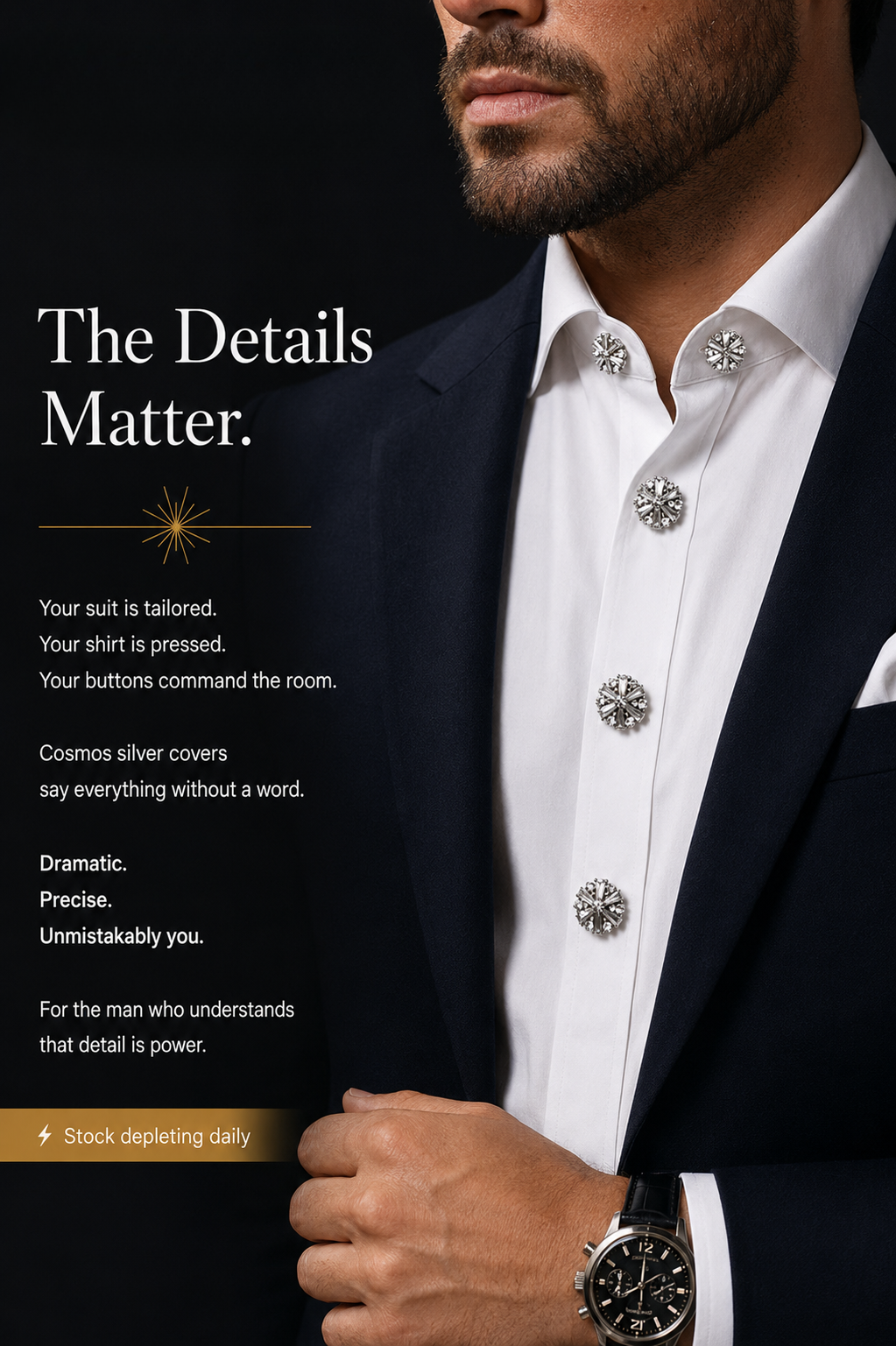 Cosmos – Button Covers with Galaxy-Inspired Shimmer