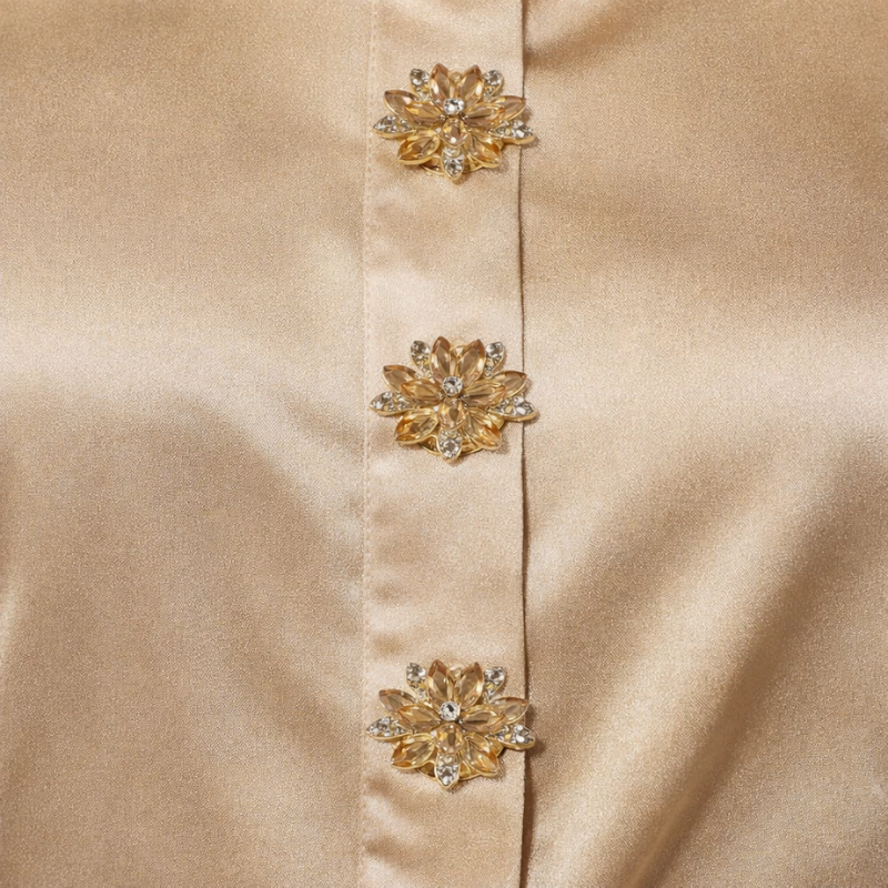 Bloom – Artistic Floral Shirt Button Covers with Sculpted Gold Detailing
