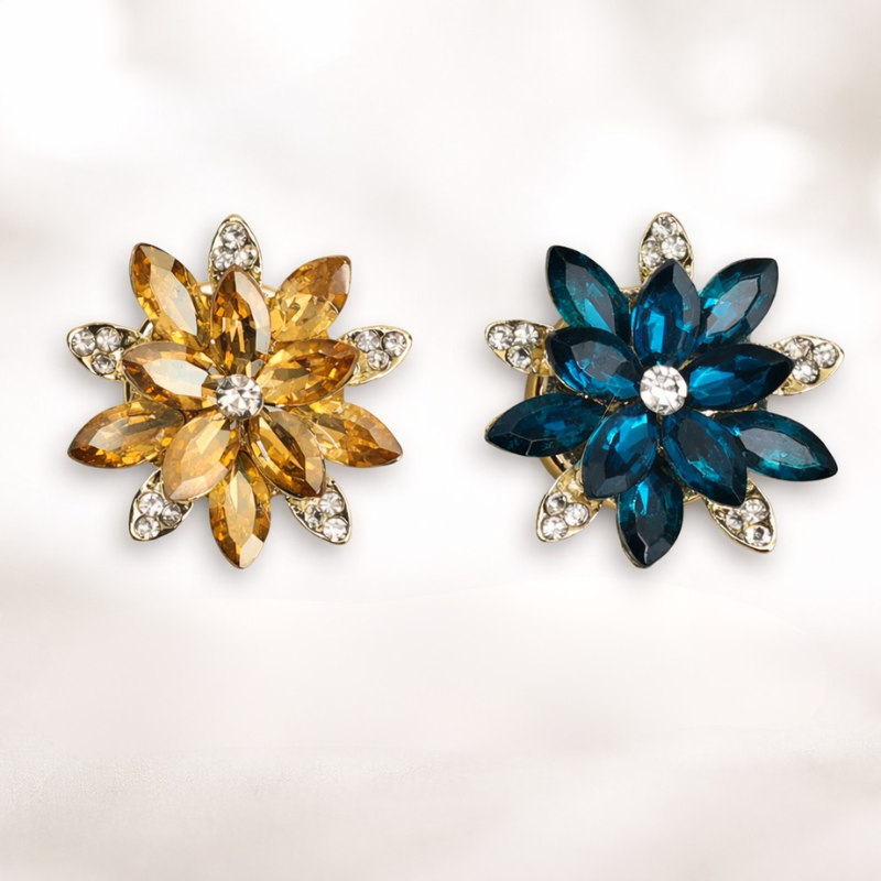 Bloom – Artistic Floral Shirt Button Covers with Sculpted Gold Detailing