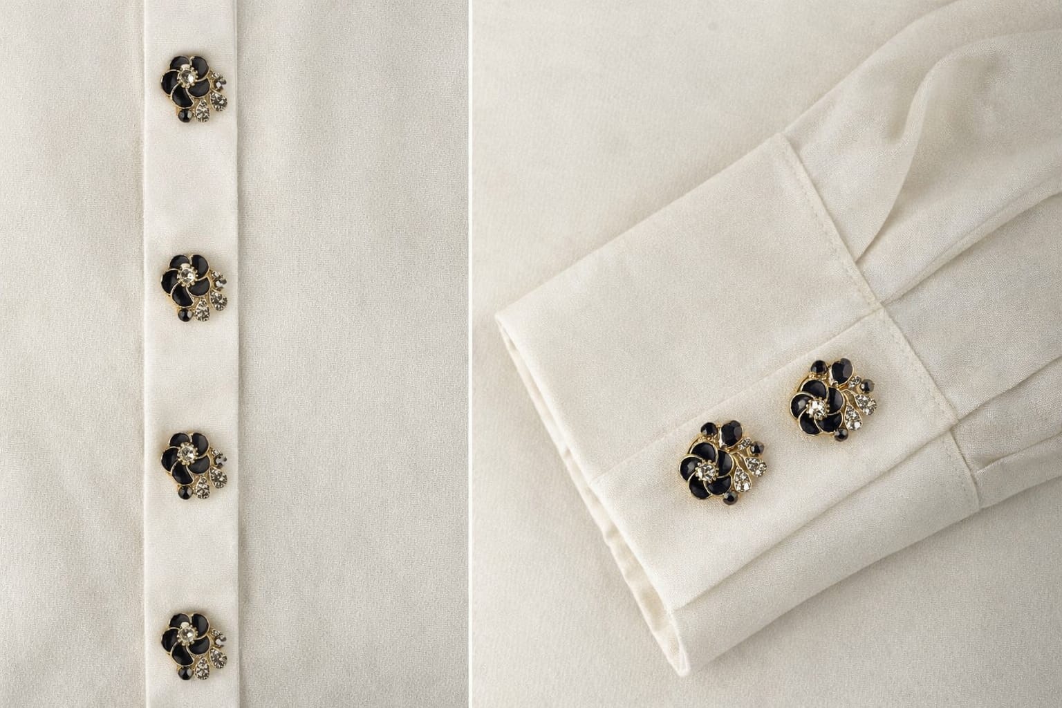 Floral Opal – Elegant Opal Button Covers with Sculpted Floral Design